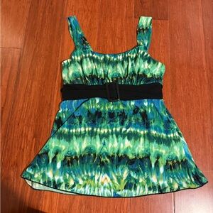 Babydoll tie waist tank top y2k green small